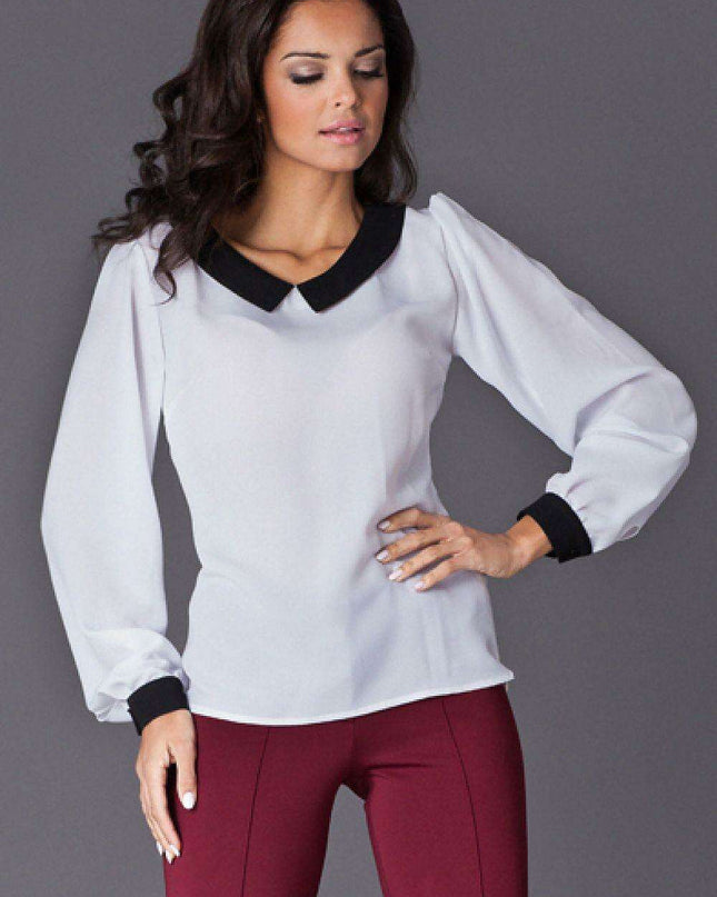 Elegant Midnight Charm Zip Blouse