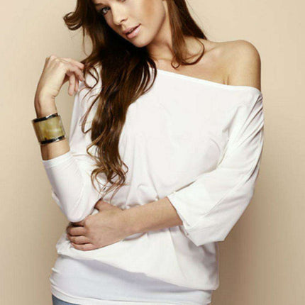 Elegant Kimono Sleeve Boat Neck Blouse