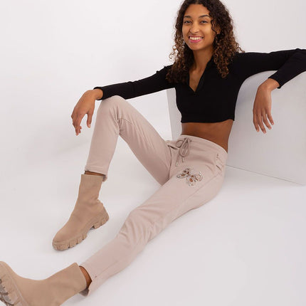 Chic & Comfortable High-Waisted Cotton Joggers with Adjustable Fit - Très Elite