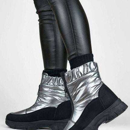 Winter Chic Women's Zip-Up Snow Boots with Fur Lining and Platform Sole