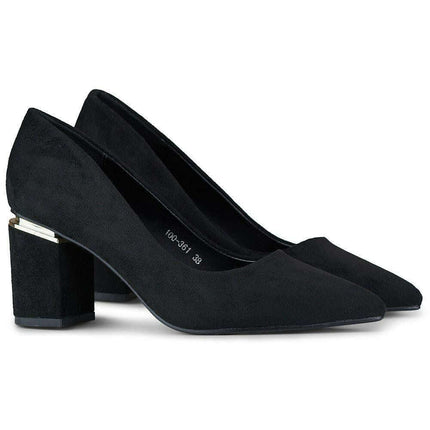 Elegant Organic Suede Pointed Toe Pumps with Unique Heel Detail