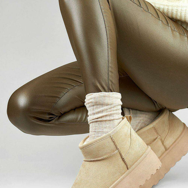 Winter Chic Suede Fur-Lined Snow Boots