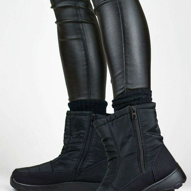 PRIMO Women's Winter Snow Boots with Side Zips & Fur Insulation