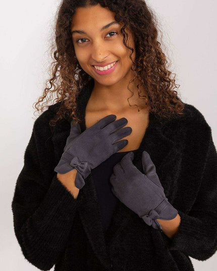 Chic Bow-Embellished Touchscreen Gloves for Modern Elegance