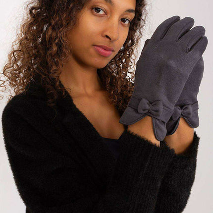 Chic Bow-Embellished Touchscreen Gloves for Modern Elegance