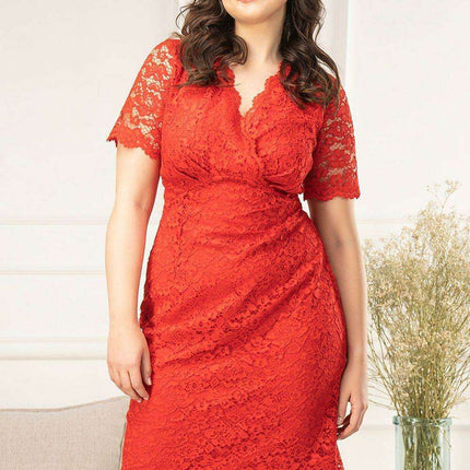 Chic Lace Pencil Midi Dress - Meggi