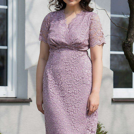 Chic Lace Pencil Midi Dress - Meggi