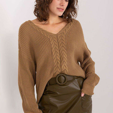 Elegant Textured V-Neck Sweater for Women