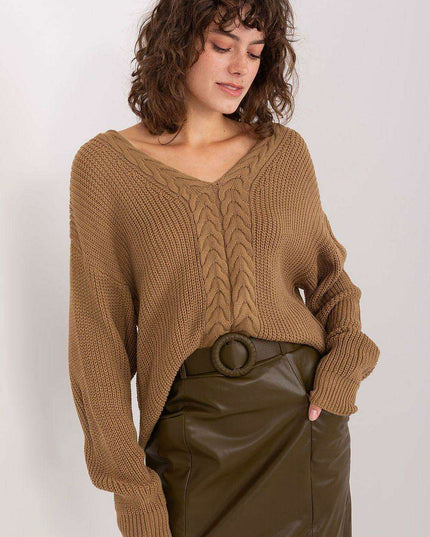 Elegant Textured V-Neck Sweater for Women