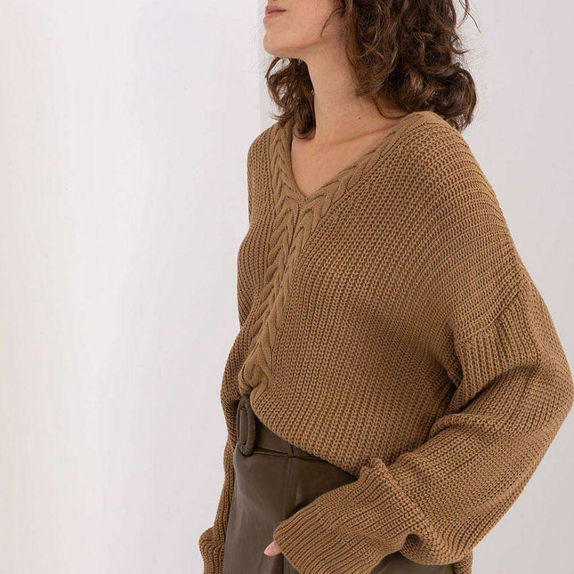 Elegant Textured V-Neck Sweater for Women