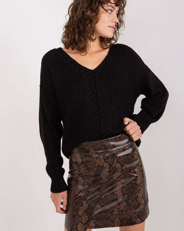 Sophisticated Textured V-Neck Knit Sweater