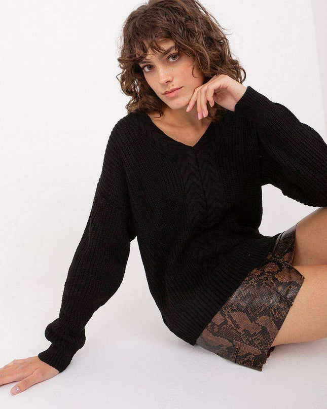 Sophisticated Textured V-Neck Knit Sweater