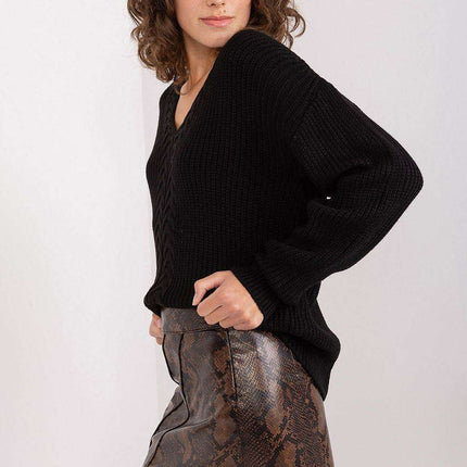 Sophisticated Textured V-Neck Knit Sweater