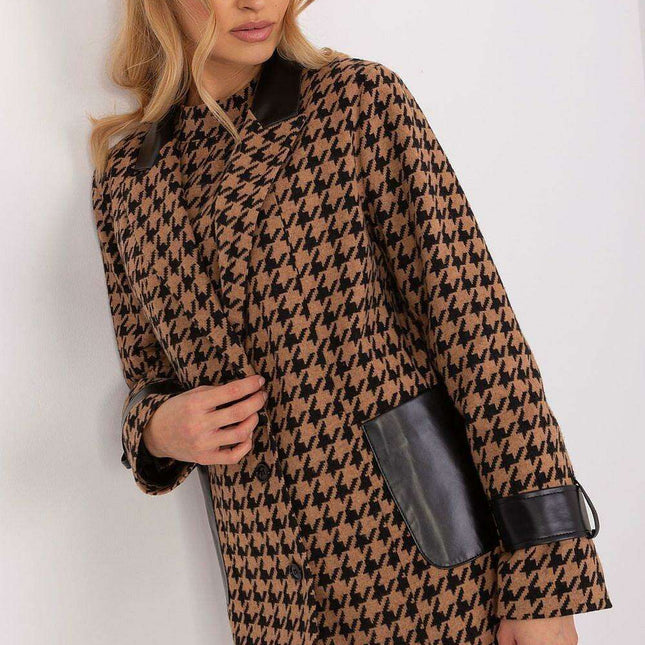 Stylish Eco-Friendly Peplite Jacket with Trendy Lined Collar