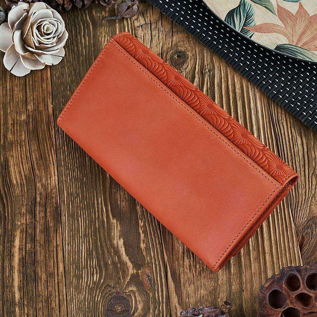 Chic Geometric Pattern RFID-Safe Leather Wallet for Women