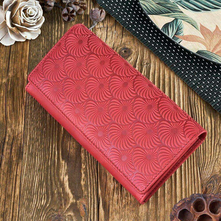 Chic Geometric Pattern RFID-Safe Leather Wallet for Women