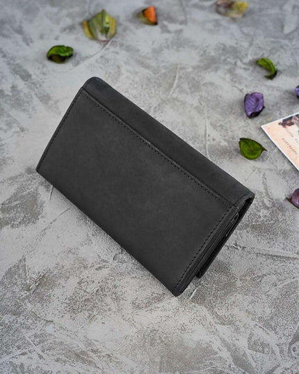 Chic Floral-Embossed Leather Purse for Women