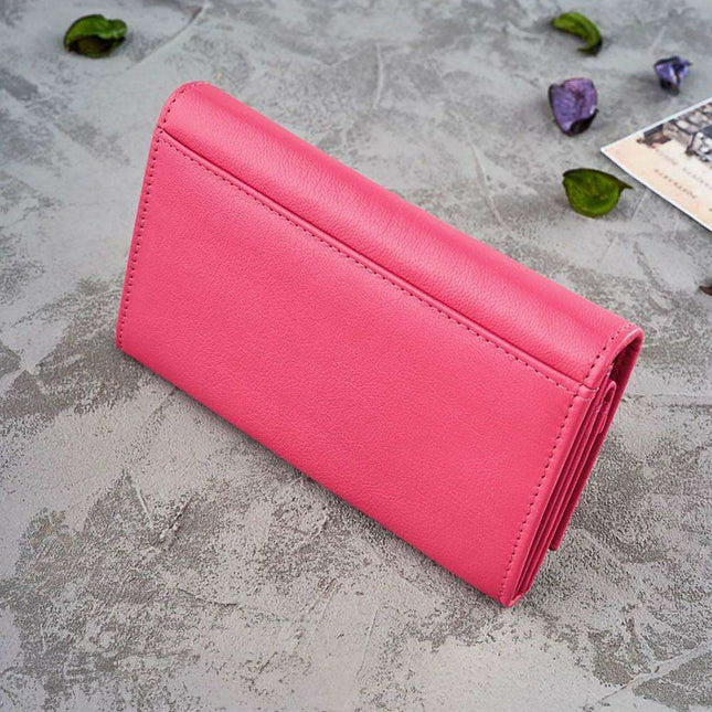 Elegant Floral RFID Leather Wallet for Women with Spacious Compartments