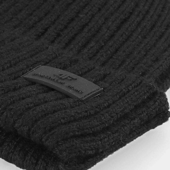 Trendy Cuffed Men's Beanie with Patch Detail by 4F