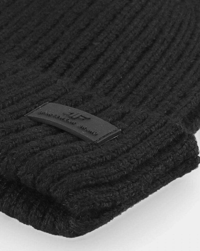 Trendy Cuffed Men's Beanie with Patch Detail by 4F