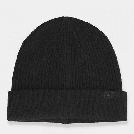 Men's Cozy Double-Layer Beanie with Trendy Turn-Up Cuff by 4F