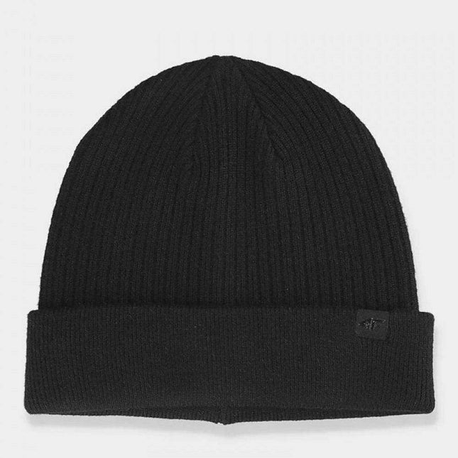 Men's Cozy Double-Layer Beanie with Trendy Turn-Up Cuff by 4F