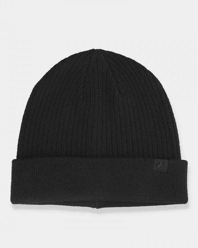 Men's Cozy Double-Layer Beanie with Trendy Turn-Up Cuff by 4F