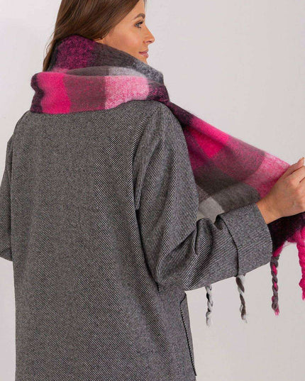 Cozy Colorful Plaid Shawl with Elegant Tassels