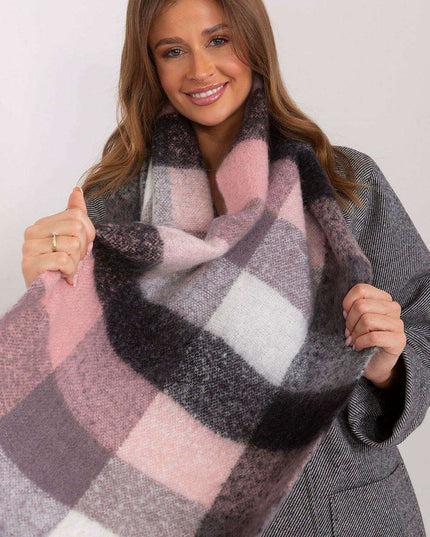 Cozy Colorful Plaid Shawl with Elegant Tassels