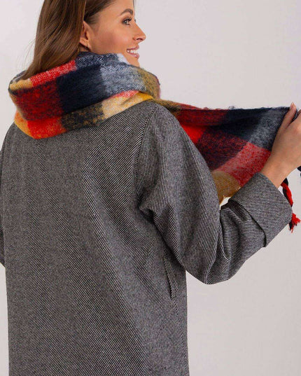 Cozy Colorful Plaid Shawl with Elegant Tassels