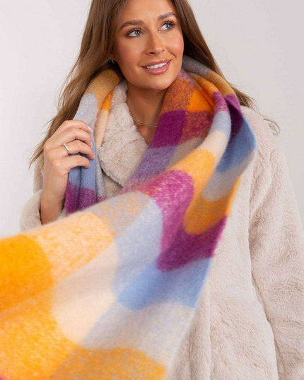 Cozy Colorful Plaid Shawl with Elegant Tassels