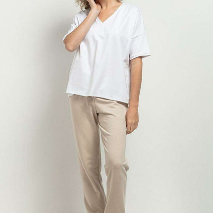 Elegant Striped V-Neck Blouse for Versatile Styling