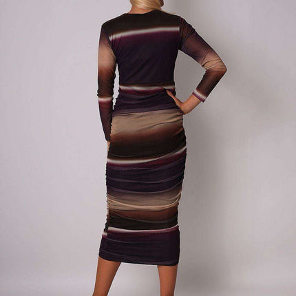 Elegant Plum Ruffled Midi Cocktail Dress by Ax Paris