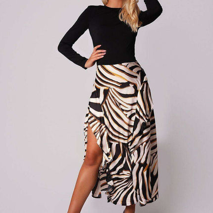 Floral Print Midi Dress with Playful Ruffle Hem - Stylish Women's Fashion by Ax Paris