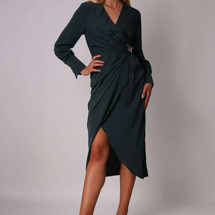 Glamorous Gold-Accented Midi Evening Gown by Ax Paris