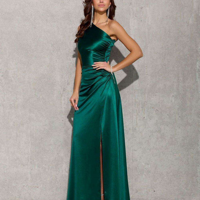 Chic Asymmetrical Satin Evening Dress