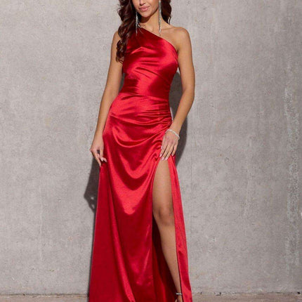 Chic Asymmetrical Satin Evening Dress