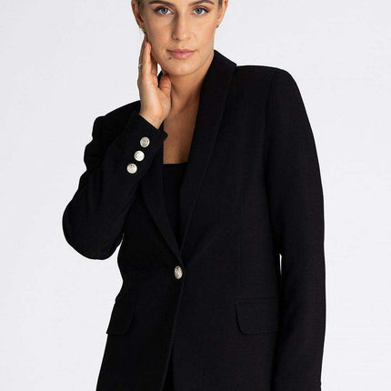 Sophisticated Single-Button Shawl Collar Jacket