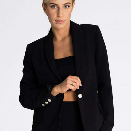 Sophisticated Single-Button Shawl Collar Jacket