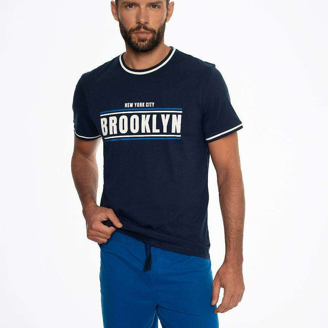 Men's Premium Cotton Short Sleeve Lounge Pajama Set