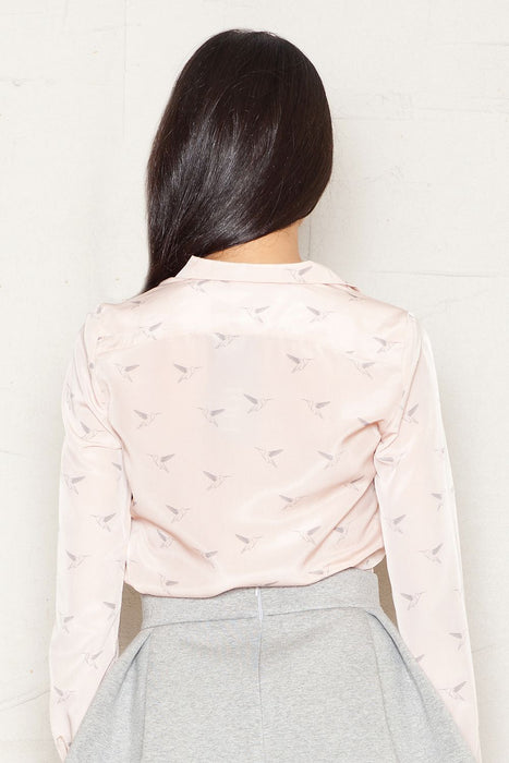 Sophisticated Avian Print Blouse - Ideal for Professional and Dressy Occasions