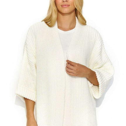 Stylish Buttonless Macadamia Cardigan