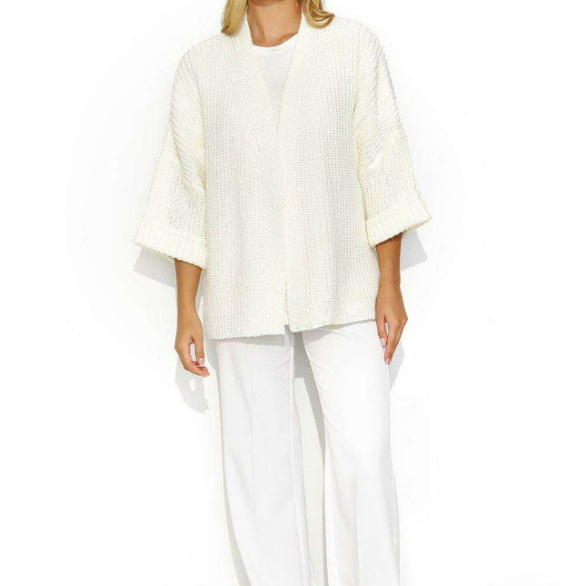 Stylish Buttonless Macadamia Cardigan