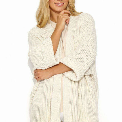 Stylish Buttonless Macadamia Cardigan