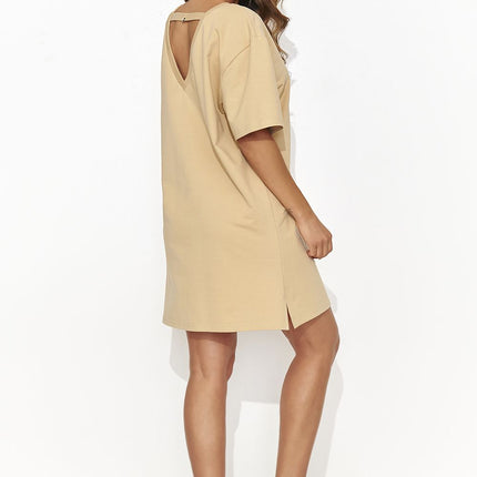 Daydress Short Tracksuit Dress With Back Cutout And Gold Bling - Très Elite