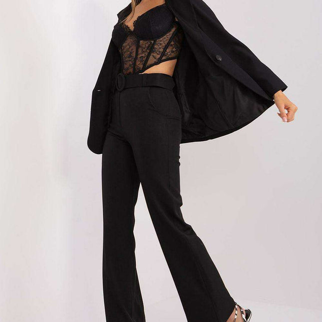 Sophisticated High Waisted Flared Trousers For Women