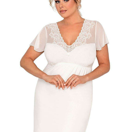 Elegant Lace and Ruffle Nightgown for Luxurious Sleepwear