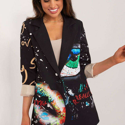 Italy Moda Floral Print Jacket For Women Casual Chic