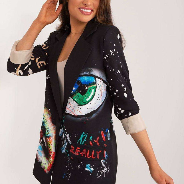 Italy Moda Floral Print Jacket For Women Casual Chic