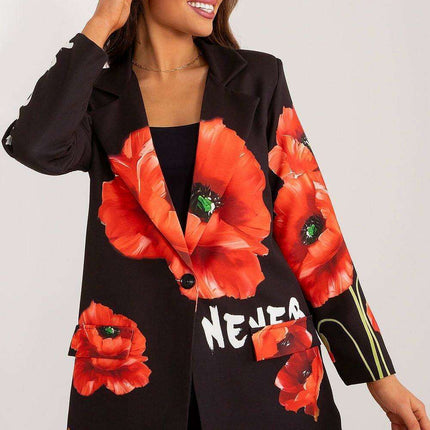 Italy Moda Floral Print Jacket For Women Casual Chic